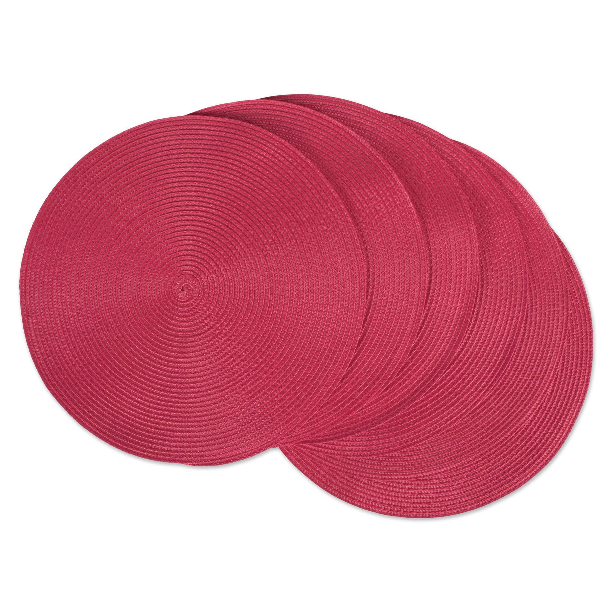DII Classic Woven Round Placemat for Indoor/Outdoor Table Settings, Everyday Use, Family Dinners or Holidays, 15" Diameter, Tango Red, 6 Count — image 1