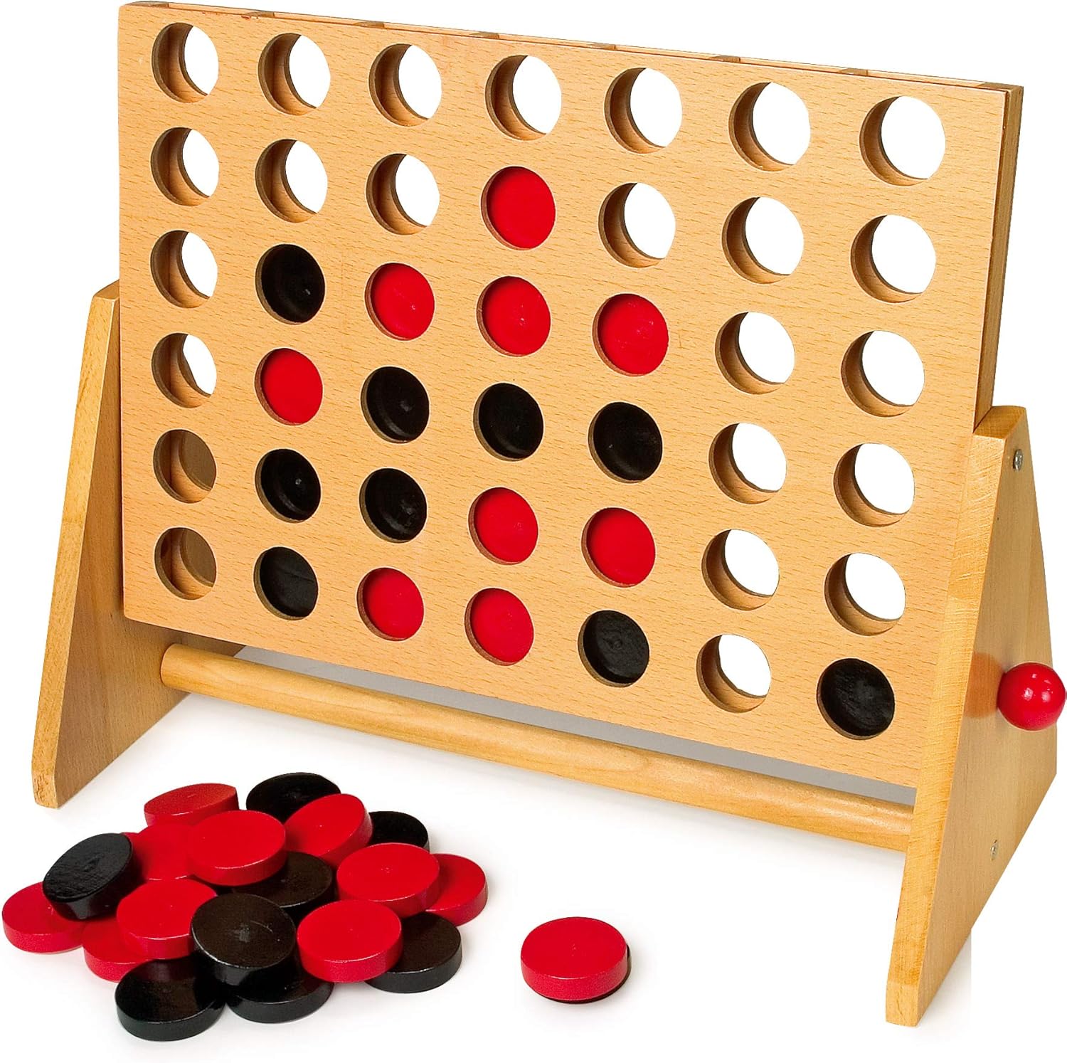 small foot 1981 parlour game "Four in a row" made of wood, classic competition size, from 5 years on, Multicoloured - Image 3