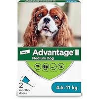 Advantage II Flea Treatment for Medium Dogs weighing 4.6 kg to 11 kg (10 lbs. to 24 lbs.)-2 doses