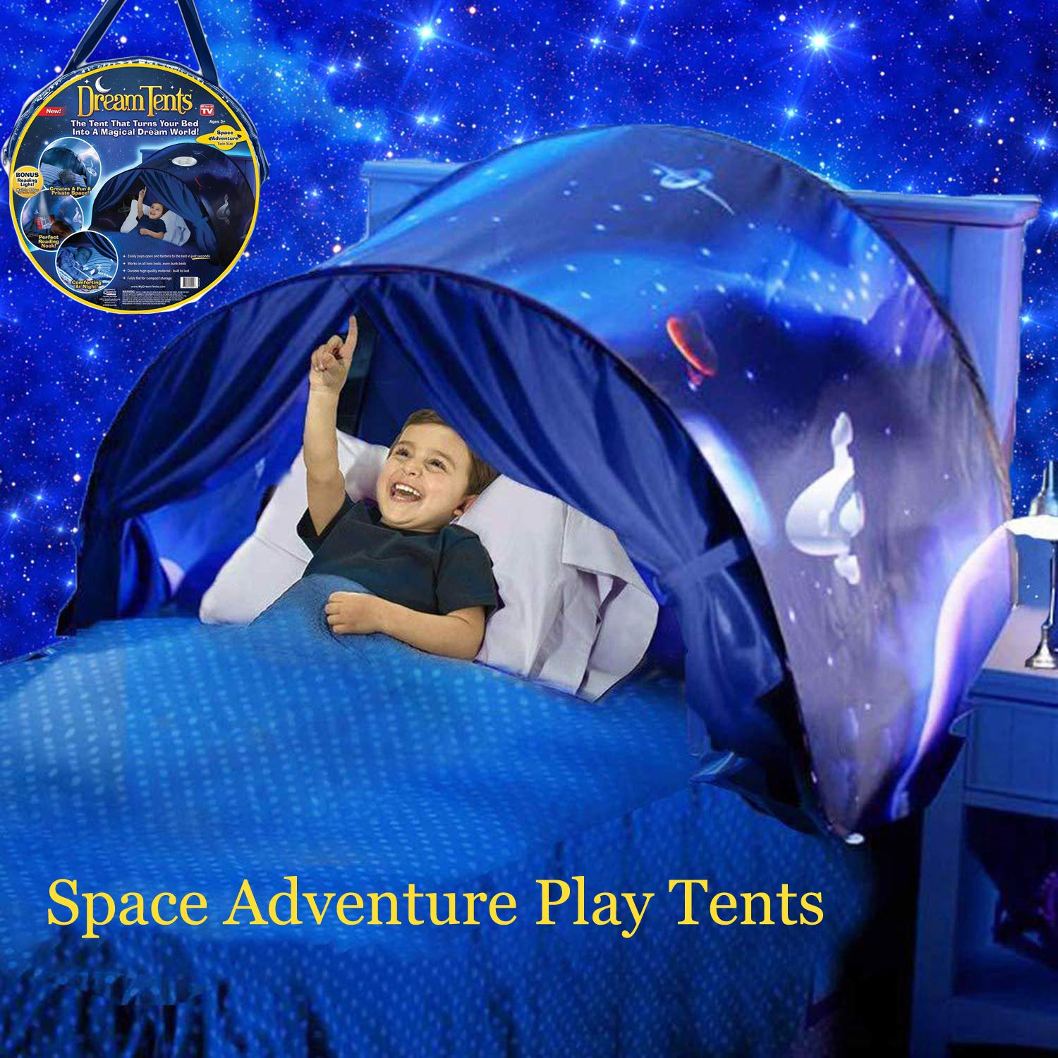 Kid House Dream Tents Space Adventure Wonderland Foldable Tent Pop Up Indoor Bed