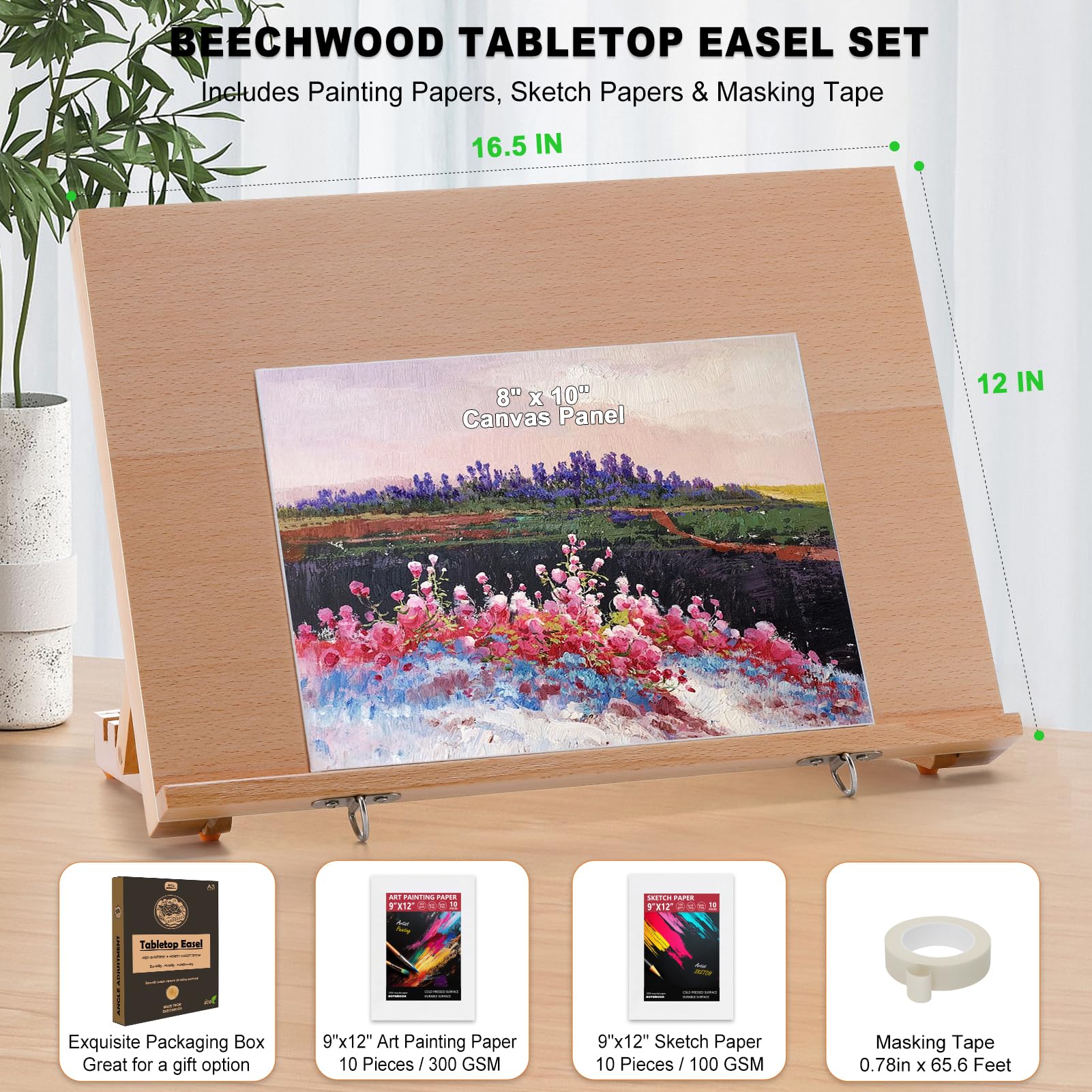 Tabletop Easel for Painting, 16.5