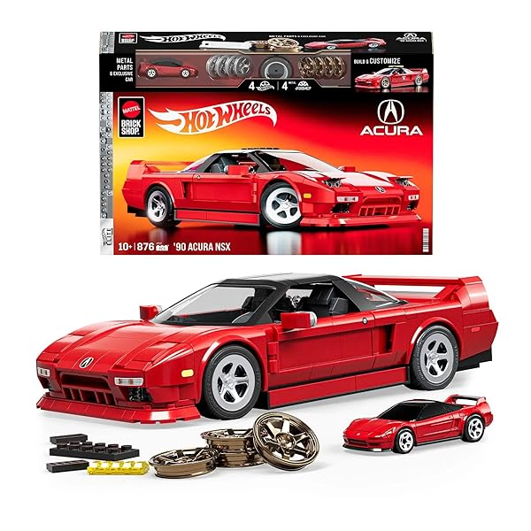 HOT WHEELS 1/16 HONDA ACURA NSX 1990 ASSEMBLY KIT, 876 PIECES, INCLUDES 1/64 MINI CAR, MATTEL [PARALLEL IMPORT]