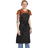 Caldo Crossback Kitchen Apron for Cooking (Black)