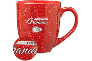 Rico Industries NFL unisex-adult NFL Football Grandma16 oz Team Color Laser Engraved Speckled Ceramic Coffee Mug