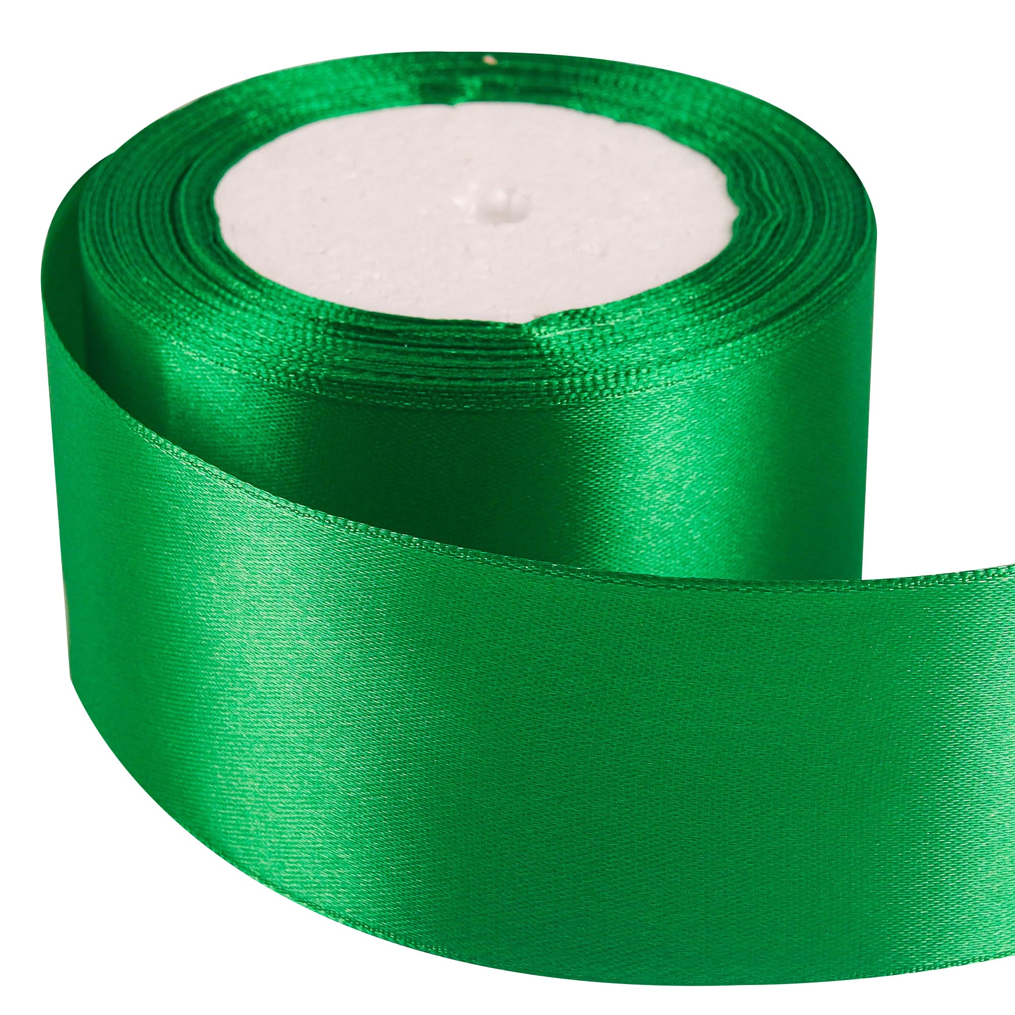 50mm Dark Green Ribbon for Gift Wrapping 22M,Dark Green Satin Ribbons Fabric 50mm Thick for Crafting Hair Bow Christmas Polyester Ribbon Cake Wedding Party Balloon Car Ribbons Decoration