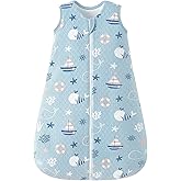 FIEMOL Baby Sleep Sack 12-18 Months 2.5 TOG, Winter Cotton Sleepsack for Toddler, Warm Quilted Baby Wearable Blanket, Baby Sleeping Bag with 2-Way Zipper Blue Sea