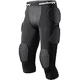 COOLOMG Youth Football Girdle 7 Pad Football Compression Pants with Integrated Knee Hip Thigh Tailbone Pads