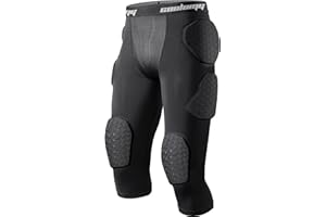 COOLOMG Youth Football Girdle Padded Capri Leggings/Shorts with Integrated Hip,Tailbone,Thigh Or Knee Pads for Football Rugby