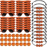 Teyva Daily 72 Pcs Basketball Senior Night Gifts 2026 Team Gifts Bulk Basketball Party Favors, 24 Basketballs Glasses 24 Stress Balls 24 Bracelet Team Rewards Sport Birthday Party Decor for Women Men