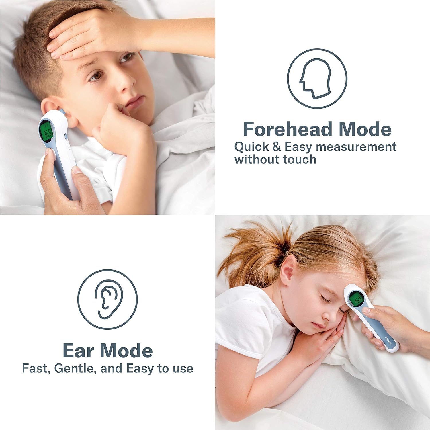 Alcedo Forehead and Ear Thermometer for Adults, Kids, and Baby | Digital Infrared Thermometer for Fever | Touchless, Instant Read, Medical Grade | Pouch and Batteries Included: Industrial & Scientific