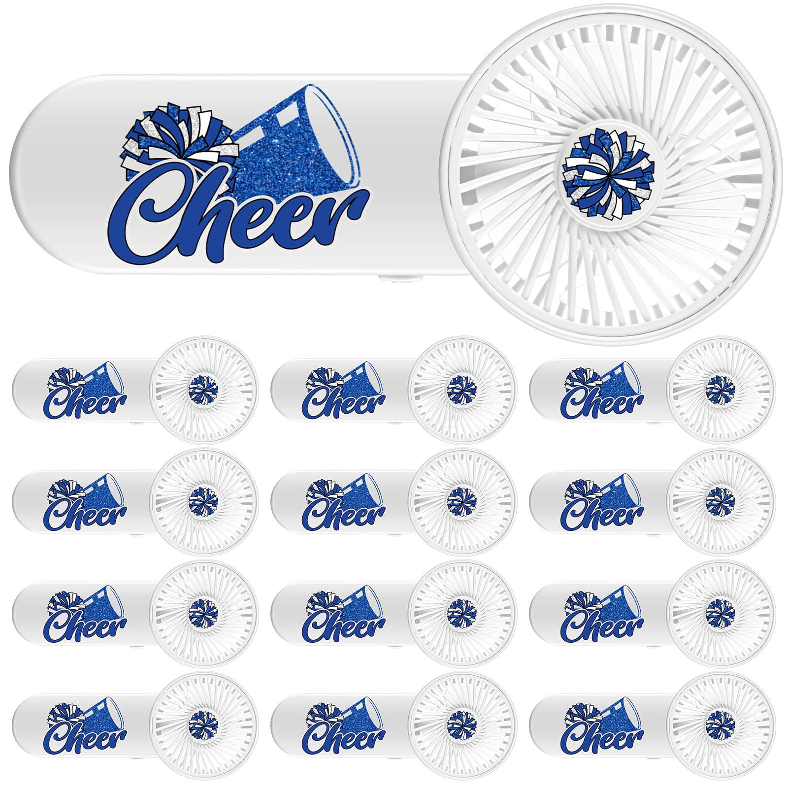 Photo 1 of Retisee 12 Pcs Cheer Gifts Bulk for Team Cheering Hand Fans Bulk Cheer Gifts for Cheerleaders Battery Operated Electric Cheering Squad Handheld Fans Cheerleading Accessories for Women(Blue)