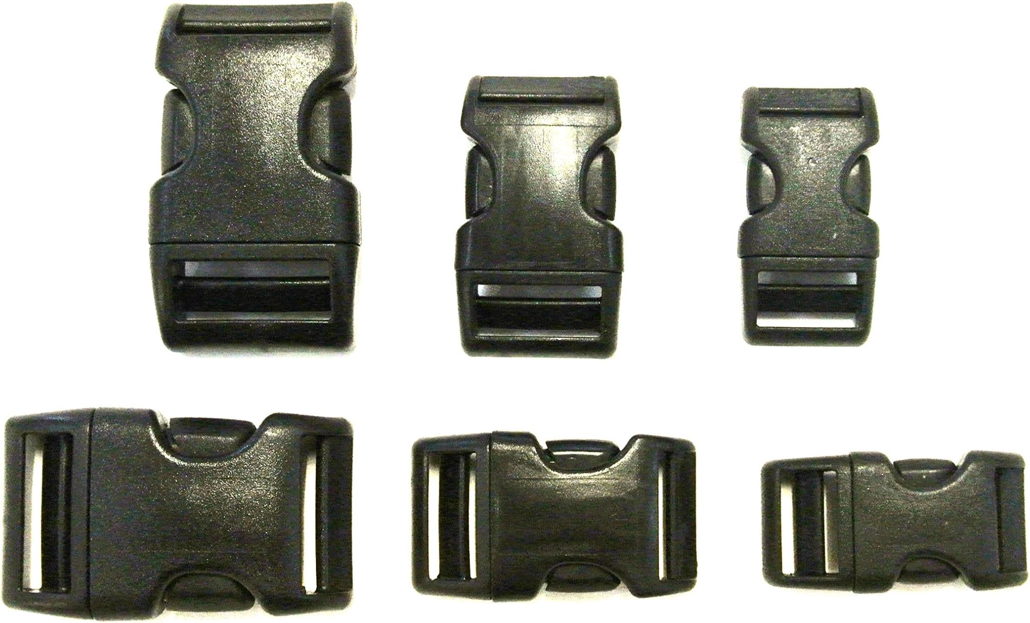 Wienerlock 20mm Black Plastic Side-Release Buckles Curved x5