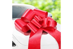Zoe Deco - Big Car Bow - Red, 30 Inch - Giant Car Bow for Birthday, Christmas, Wedding Reception, Surprise Party - Large Gift Wrapping for Huge Present