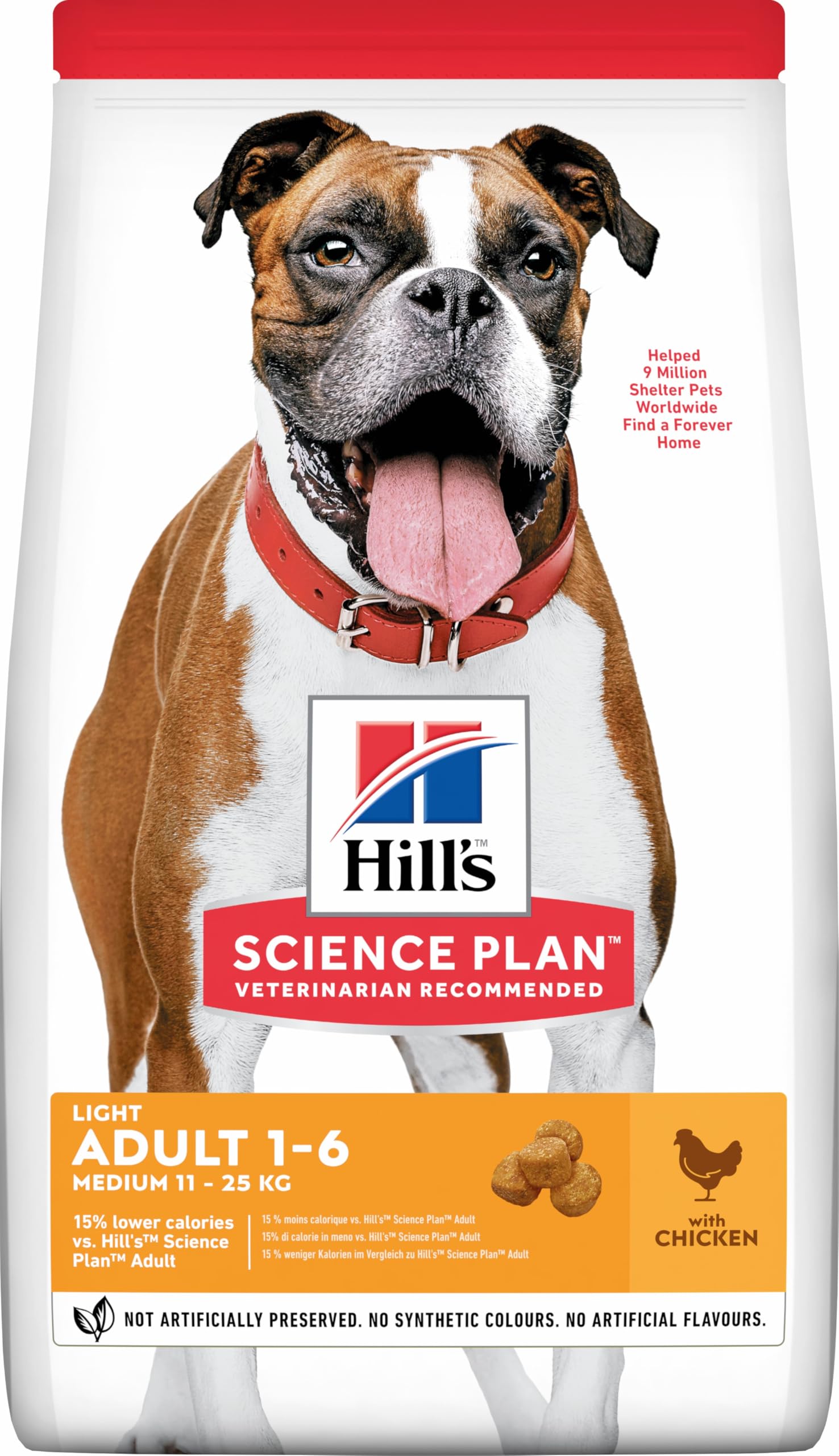 Hill's Science Plan Adult Medium Breed Chicken Light Dry Dog Food 2.5kg, (Pack of 1)