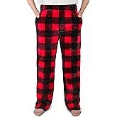 Boys Plush Pajama Pants Sleep Fleece Pj Bottoms Christmas Kids Plaid Lounge Pants with Pockets
