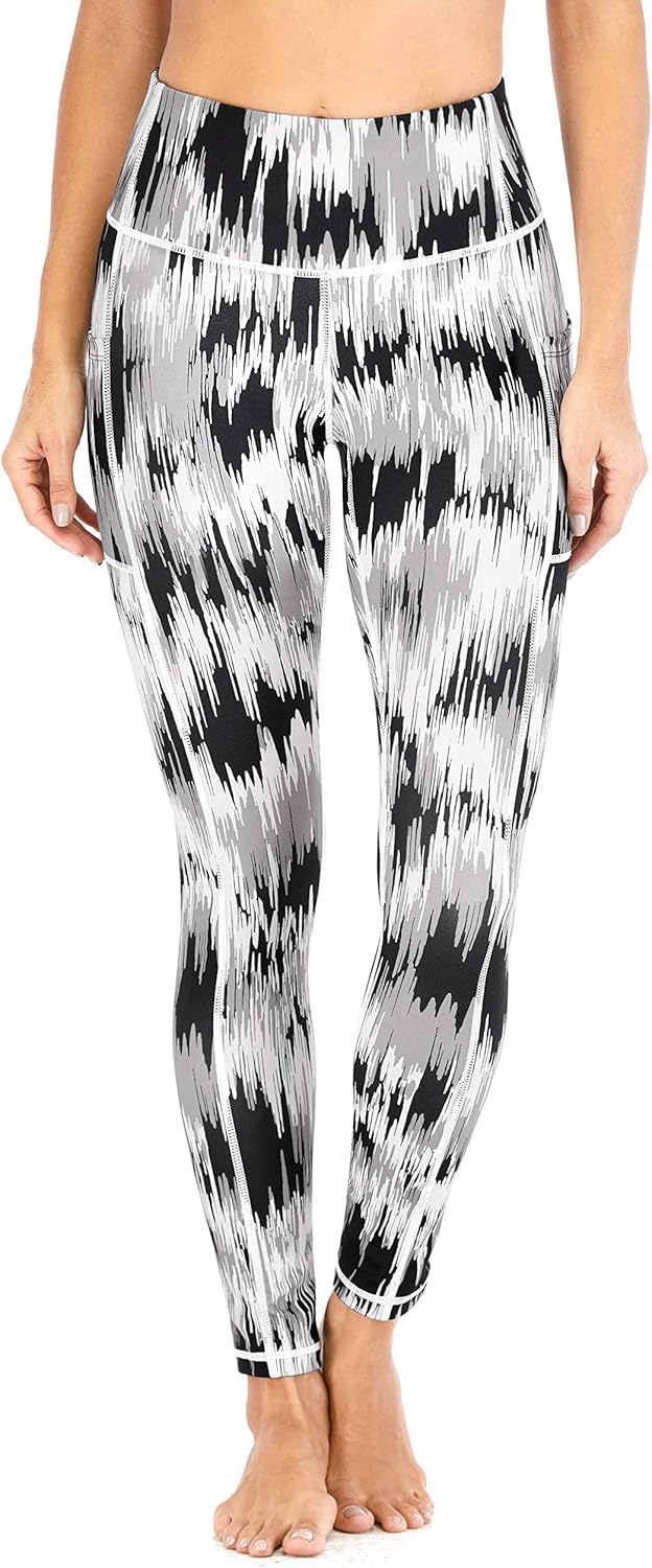 Heathyoga Women’s Printed Leggings with Pockets High Waisted Printed Yoga Pants with Pockets Workout Leggings Running Tights: Clothing