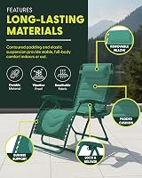 KEPLIN Set of 2 XXL Premium Heavy Duty Padded Zero Gravity Chairs view 7