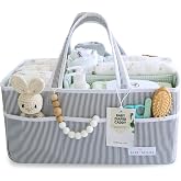 Lily Miles Baby Diaper Caddy Organizer - Large Tote Bag for Newborn essentials Boy or Girl - Baby Shower Basket - Nursery Mus