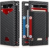 Wallet for Men Slim Leather Wallets for 9-13 Cards, RFID Blocking Thin Card Holder Wallet with ID Window & Stretchable Cash Slot, Minimalist Bifold Small Wallet for Front Pocket, Birthday Gift for Men