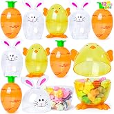 JOYIN 12 Pcs Easter Eggs Shell Bunny Shaped Novelty Themed Characters for Easter Egg Hunt, Basket Stuffers Filler, Fillable Shells, Classroom Prize Supplies, Party Favor