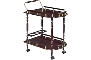 COASTER HOME FURNISHINGS Coaster CO- Serving Cart Accents, Merlot and Brass