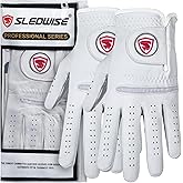 Sledwise Golf Gloves Men Left Handed Golfer 2 Pack - 100% Cabretta Leather, Mens Golf Glove, All Weather Grip