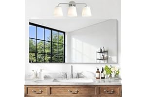 Leyden Frameless Bathroom Mirror for Over Sink 20" x 40", Rectangle Frameless Wall Mirror for Bathroom, Living Room, Bedroom,