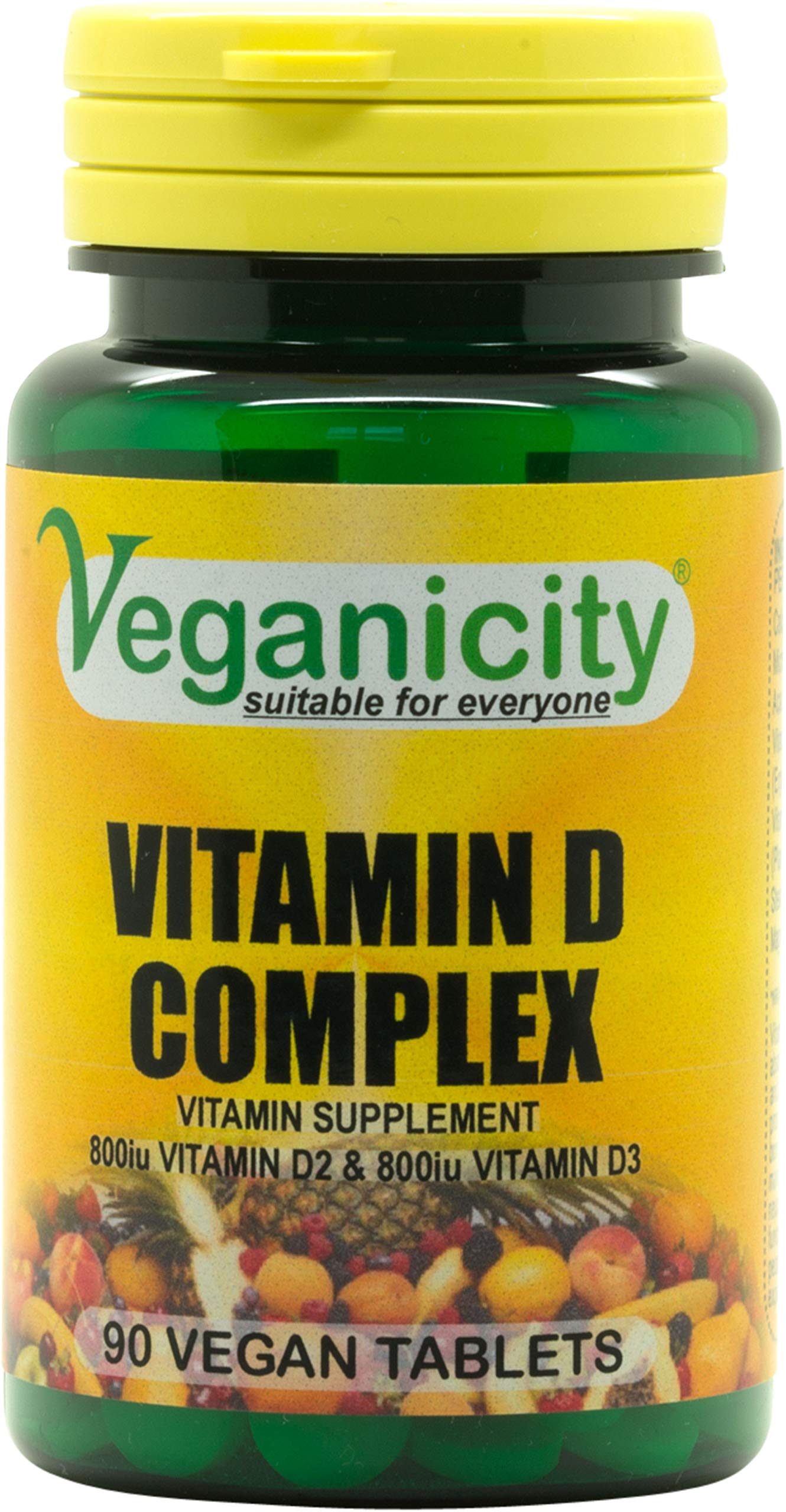 Veganicity Vitamin D 1600 Complex (40µg) : General Well-Being and Joint Health Supplement - 90 Tablets, in a Planet-Friendly 99% Recycled Pot
