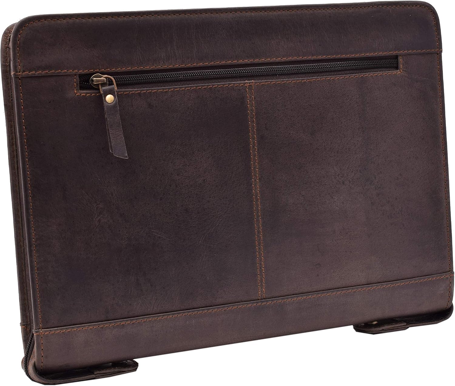 MENZO Leather Notepad, Vintage Buffalo Leather, Document Folder, Leather Folder, Writing Folder, Business Folder, Conference Folder (Darkbrown) - Image 4