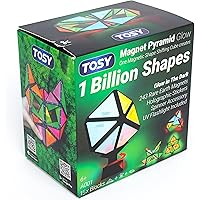 TOSY Magnet Pyramid Glow - 1 Cube Transforms into 1 Billion Shapes, 12 Pieces, 243 Rare Earth Magnets, Glowing, Christmas Sto