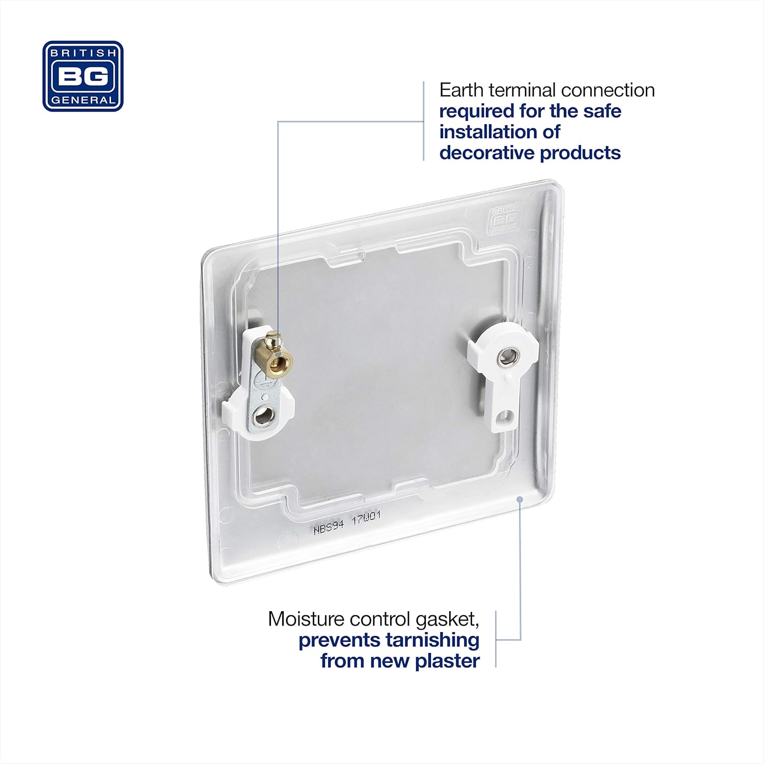 BG Electrical Single Blank Plate, Brushed Steel - Image 5
