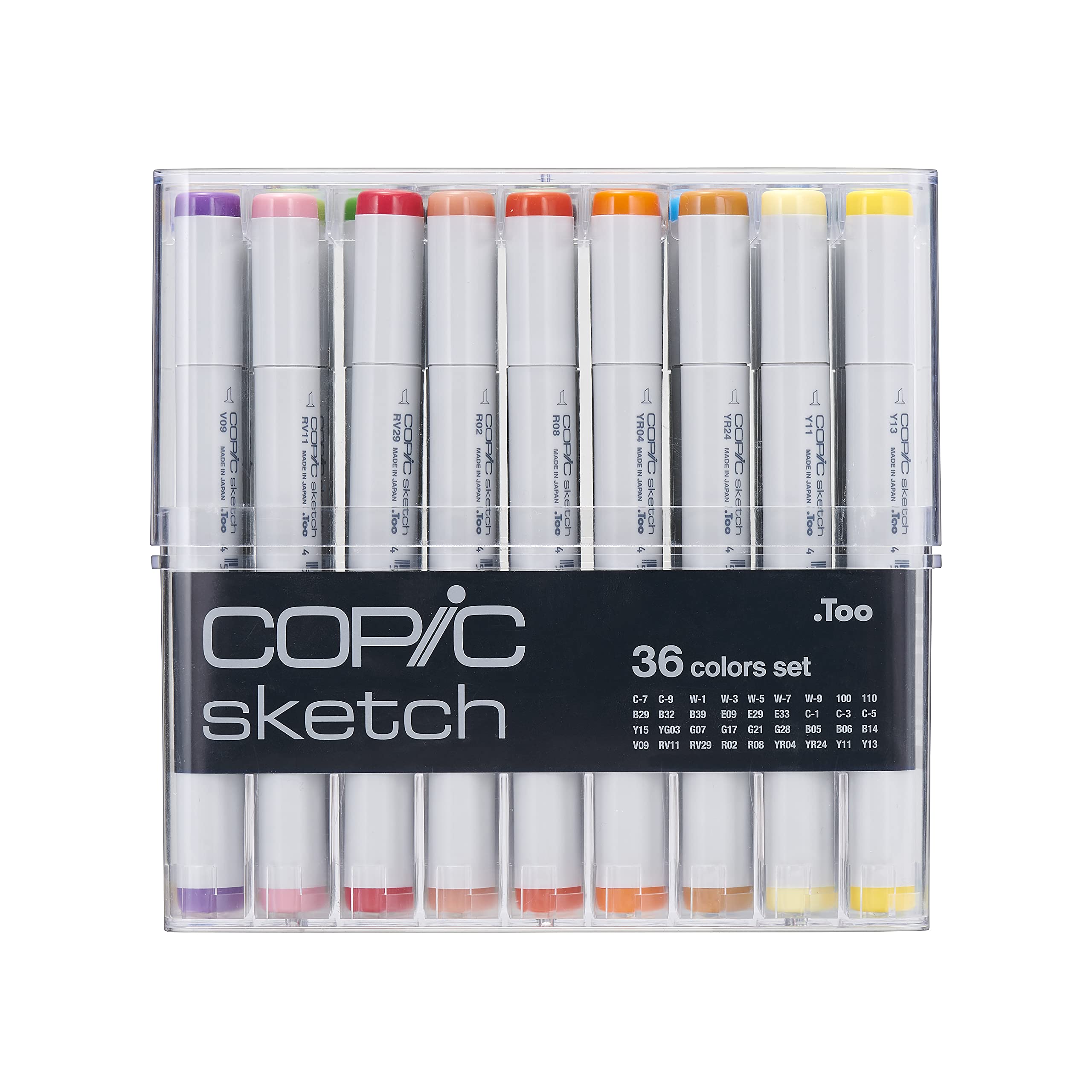 Copic Sketch Dual-Ended Marker Pen, Multicoloured, Set of 36, For Art, Graphics, Bullet Journaling, Sketching, Drawing, Designers, Artists, Hobbyists, Refillable Ink, Replaceable Nibs