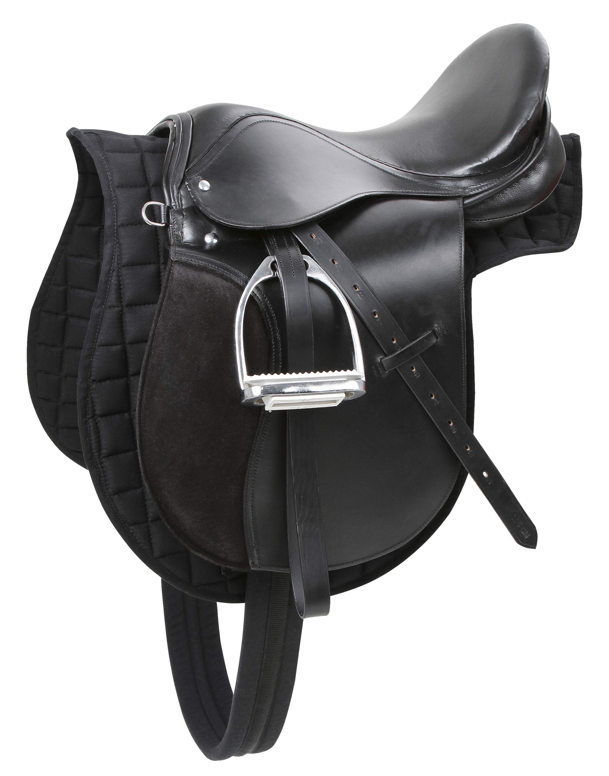 Kerbl 32196 Pony saddle set including belt, blanket, stirrups, stirrups, black