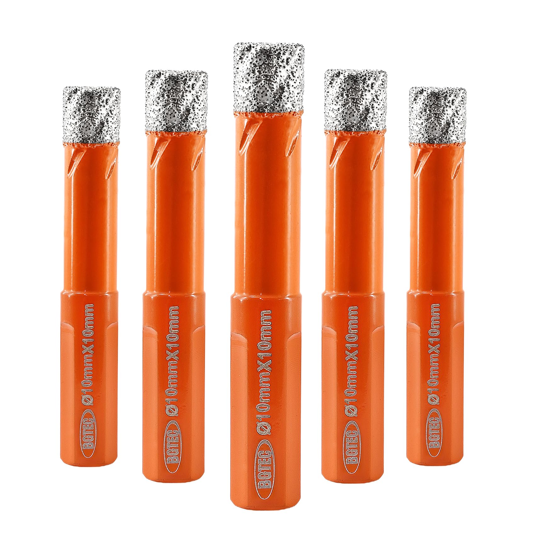 BGTEC Dry Diamond Core Drill Bit, 5Pcs 10mm Vacuum Brazed Hole Saw with Triangle Shank for Porcelain Tile Ceramic Granite Marble Masonry โ image 1