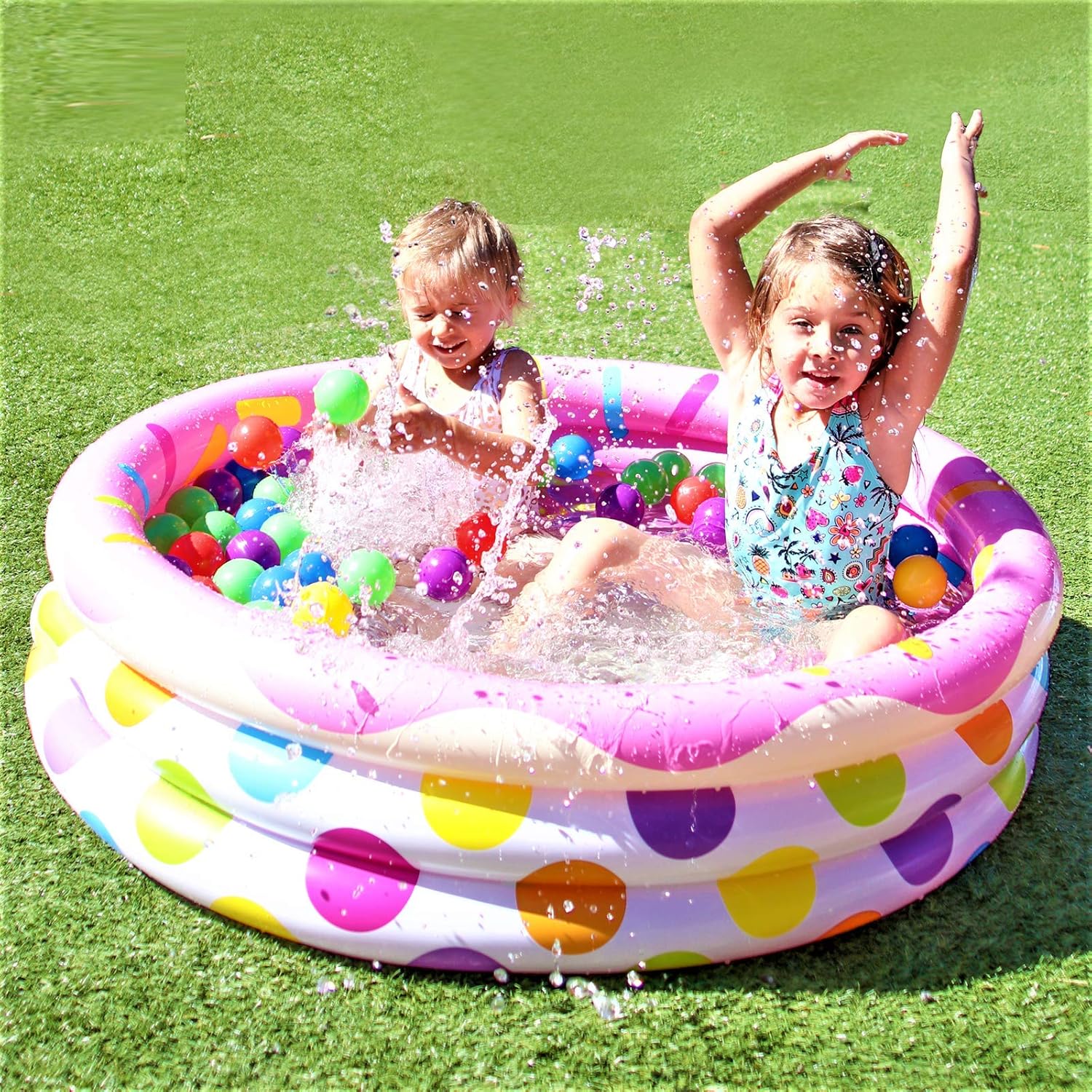 3 Pack 45" X 10" Inflatable Kiddie Pools, Watermelon & Pineapple & Cupcake Swimming Pool for Kids Summer Fun, Indoor&Outdoor Water Pool Baby Swimming Pool Pit Ball Pool: Toys & Games