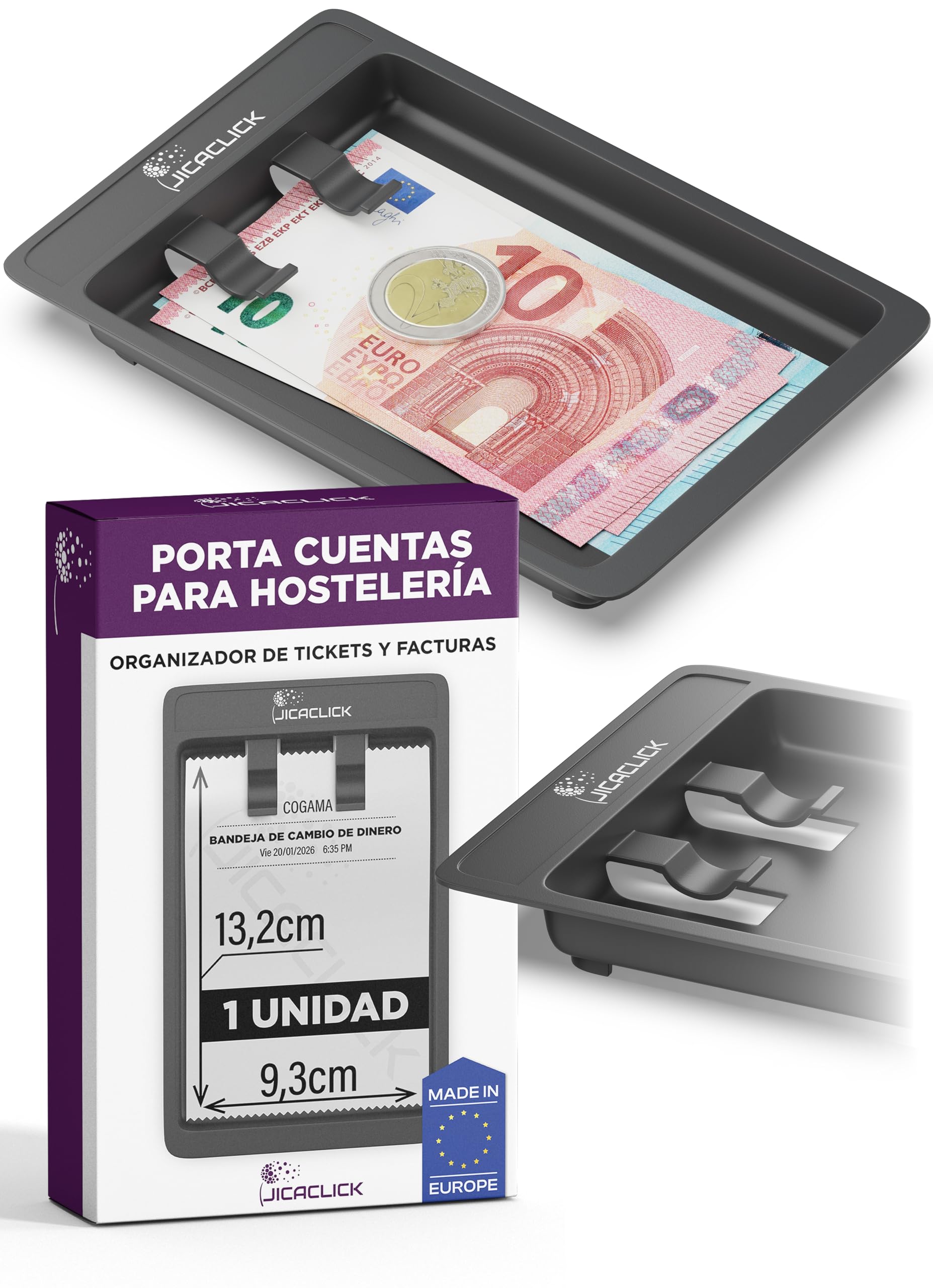 Tip Tray with Click | Made in Ultra-resistant polypropylene| Hospitality Accessories by Jicaclick