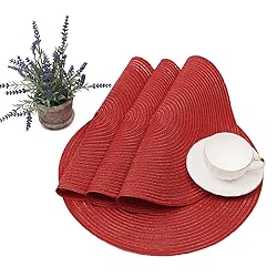 SHACOS Round Braided Placemats Set of 8 Washable 15