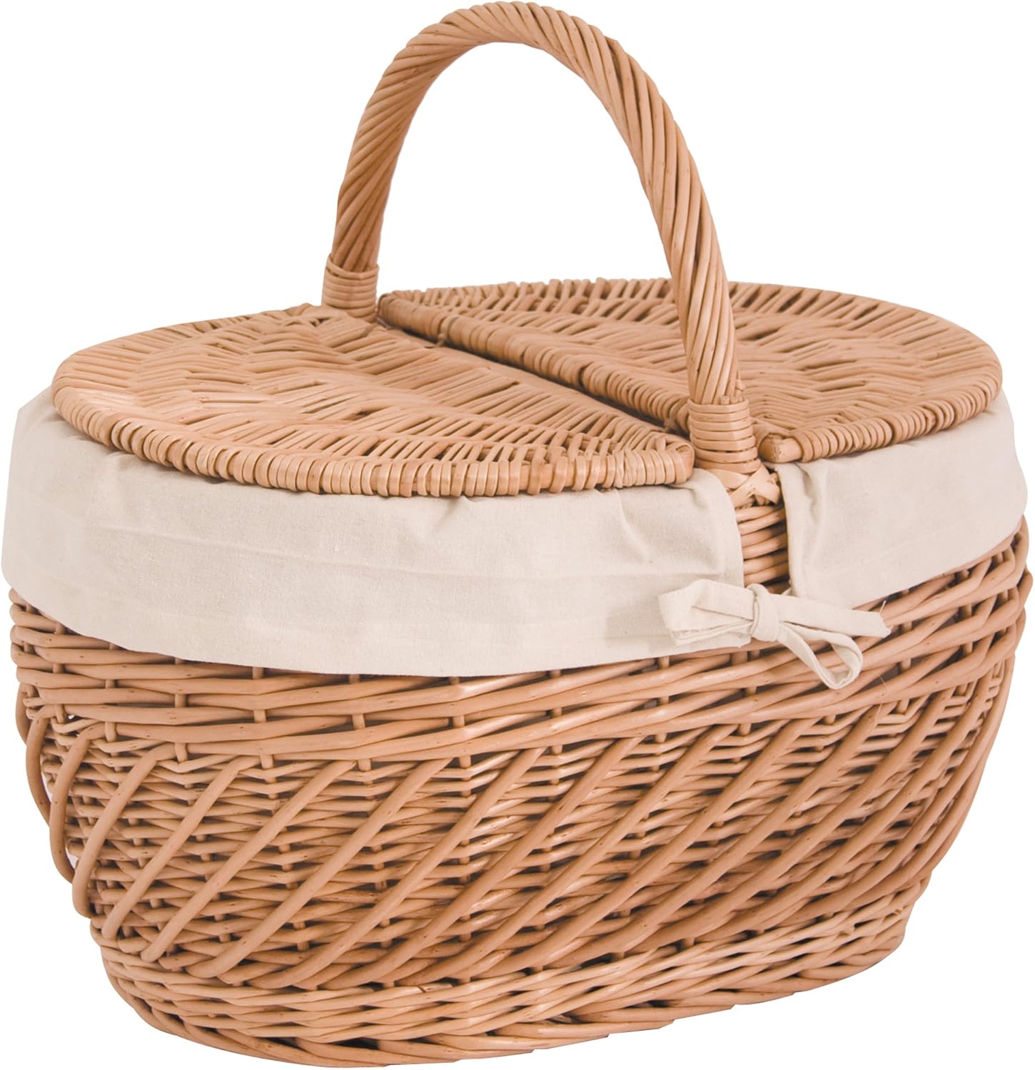 Willow Weaving Lined Shopping Basket with Lid Amazon.co.uk Baby