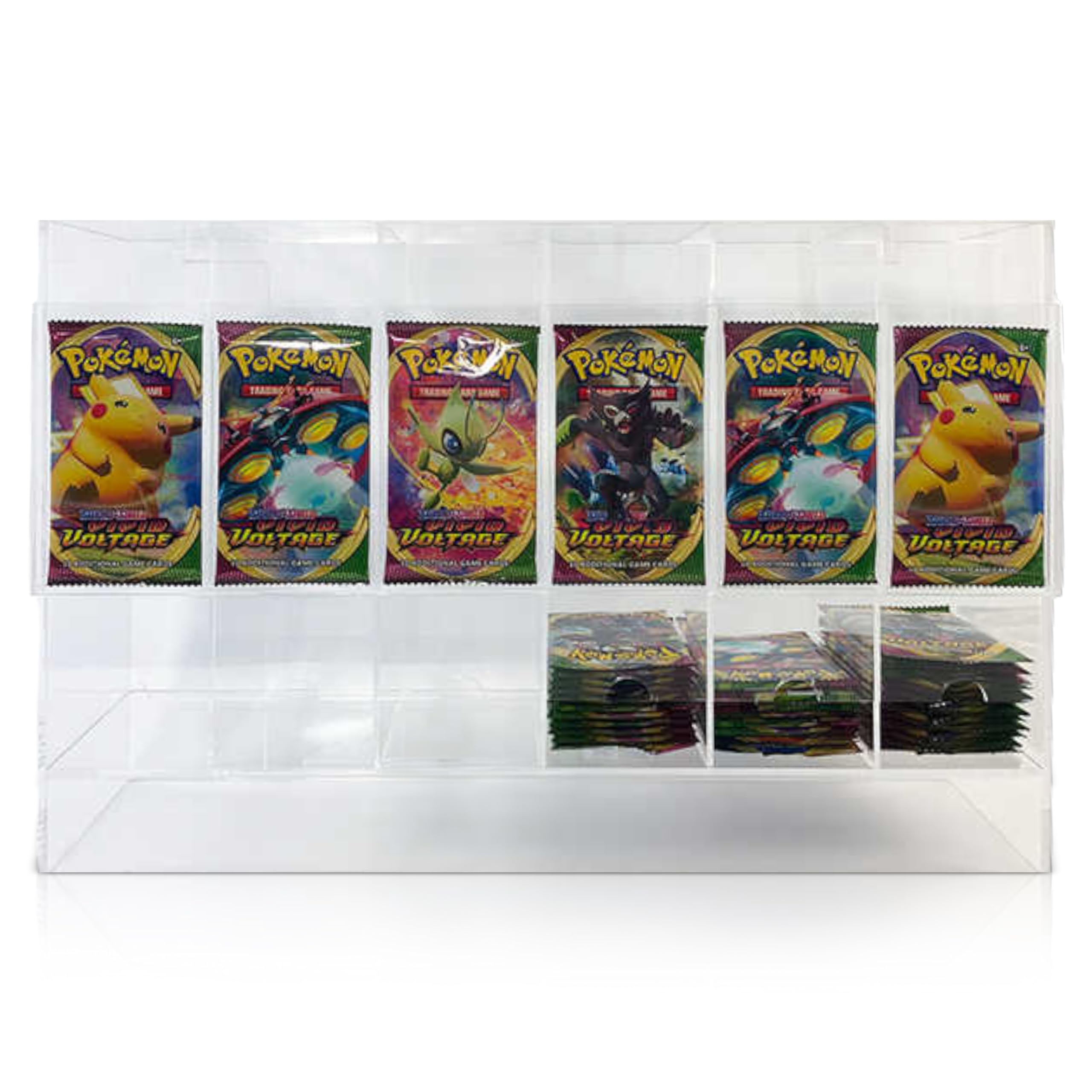 Photo 1 of Premium 6-Slot Acrylic Card Pack Dispenser, Perfect For Distributing Pokemon, MTG, Lorcana, YuGiOh, One Piece - Acrylic TCG Organizer Display Case Trading Cards, Booster Packs, Sports Cards