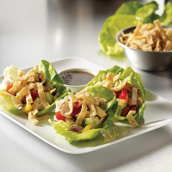FRESH GOURMET AUTHENTIC WONTON STRIPS | 3.5 OUNCE, PACK OF 9 | LOW CARB | CRUNCHY SNACK AND SALAD TOPPER