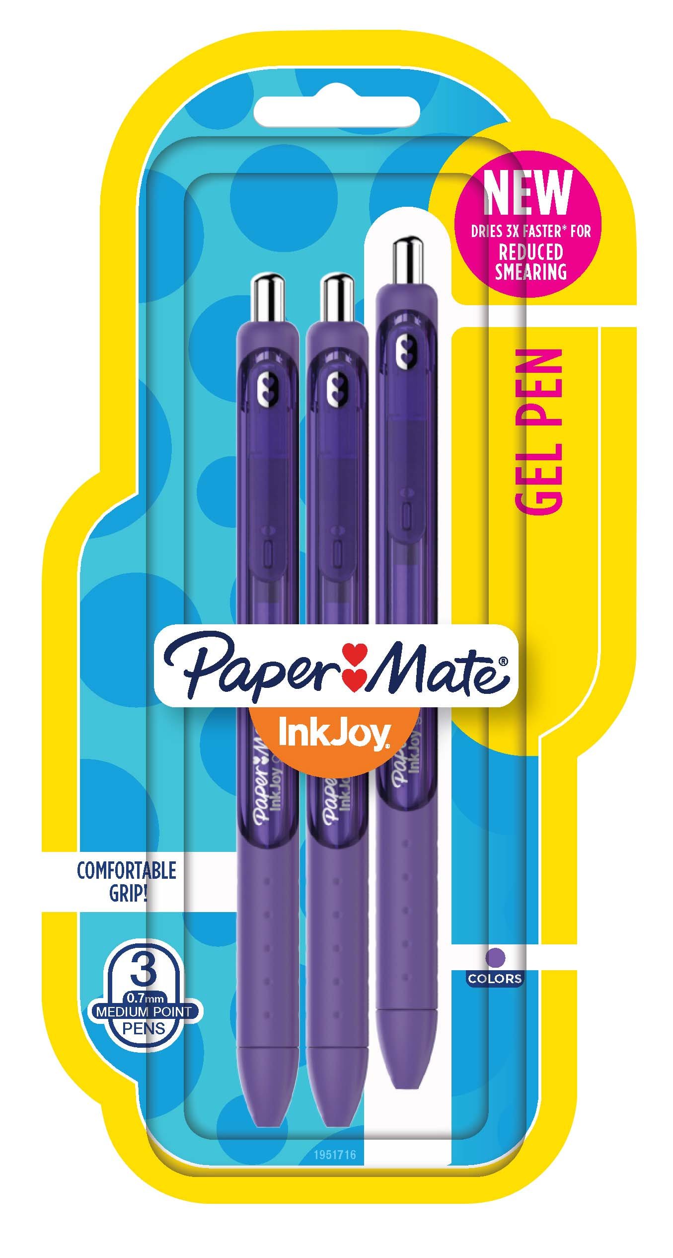 Paper Mate InkJoy Gel Pens Medium Point Purple 3 Count 3Pack Free
