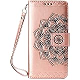 NEXCURIO Galaxy S10+ ケース 手帳型 PU レザーケース 耐衝撃 カード収納 スタンド機能 マグネット式 ギャラクシーS10プラス ケース 携帯カバー おしゃれ - NEHHA030167 ローズゴールド