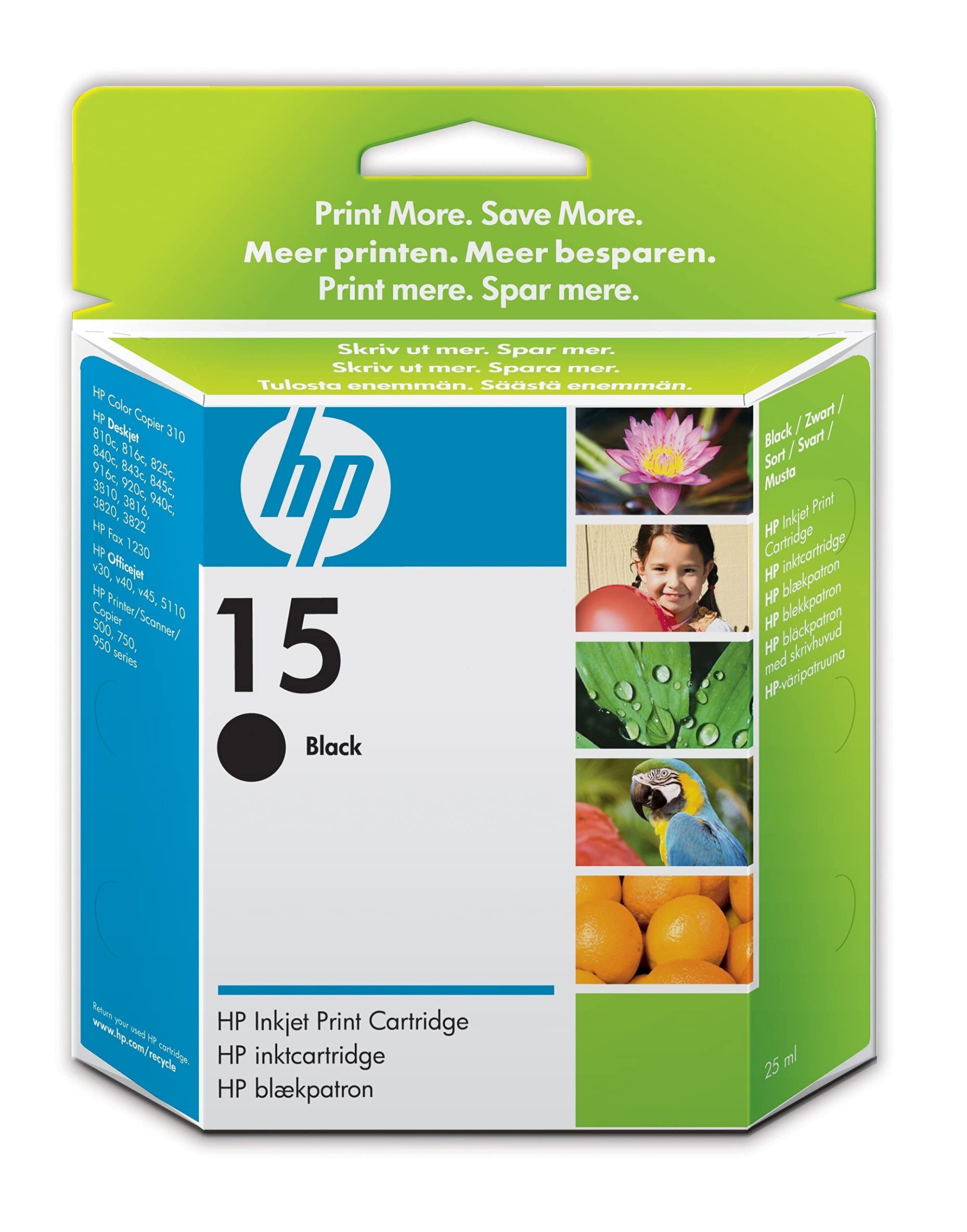 HP No. 15 C6615DE Black Inkject 25ml Printer Cartridge