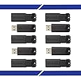 Verbatim 32GB Pinstripe USB 3.2 Gen 1 Flash Drive Retractable Thumb Drive - 10 Pack Black