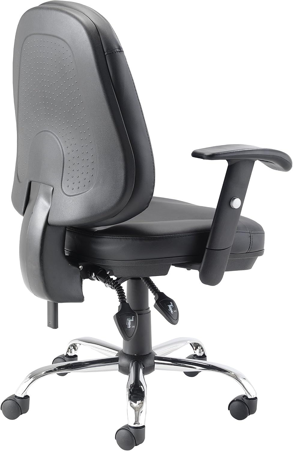 Office Hippo Ergonomic Contemporary Office Chair, Highly Adjustable, Black PU Leather, Lock Tilt Recline, Low Back - Image 5