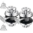 EASlLOK Deadbolt Lock Twist-to-Lock Front Door Lock Keyless Heavy Duty Single Cylinder Deadbolt Mechanical gate Lock (304 Stainless Steel, Stainless Steel, 2 Pack)