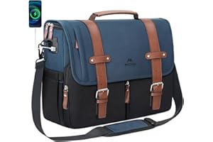 MATEIN Messenger Bag for School with USB Charging Port, Large Crossbody Satchel 15.6 inch Student College Laptop Bags with Shoulder Strap, Water Resistant Work Computer Briefcase for Office Commuting