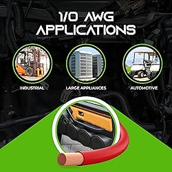 GearIT 1/0 Gauge Wire Oxygen Free Copper OFC