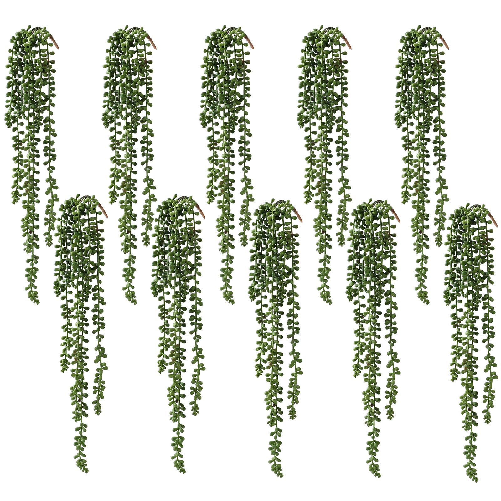 Photo 1 of dallisten 10 Pcs Artificial Succulents Hanging Plants, Fake String of Pearls Greenery Plants, Decoration for Wall Home Backdrop Garden Windows Balcony Indoor and Outdoor (10PCS Green)