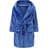 BTPEIHTD Boys' Hooded Bathrobe Kids Plush Fuzzy Fleece Robe Teen boy Soft Spa Robe Girls Sleepwear pajamas Toddler Nightgown